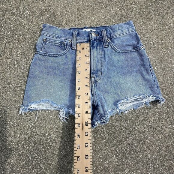 Madewell The Perfect Jean Short Womens 24 (25x2.5) Denim Blue Cut Off Festival - Picture 3 of 9